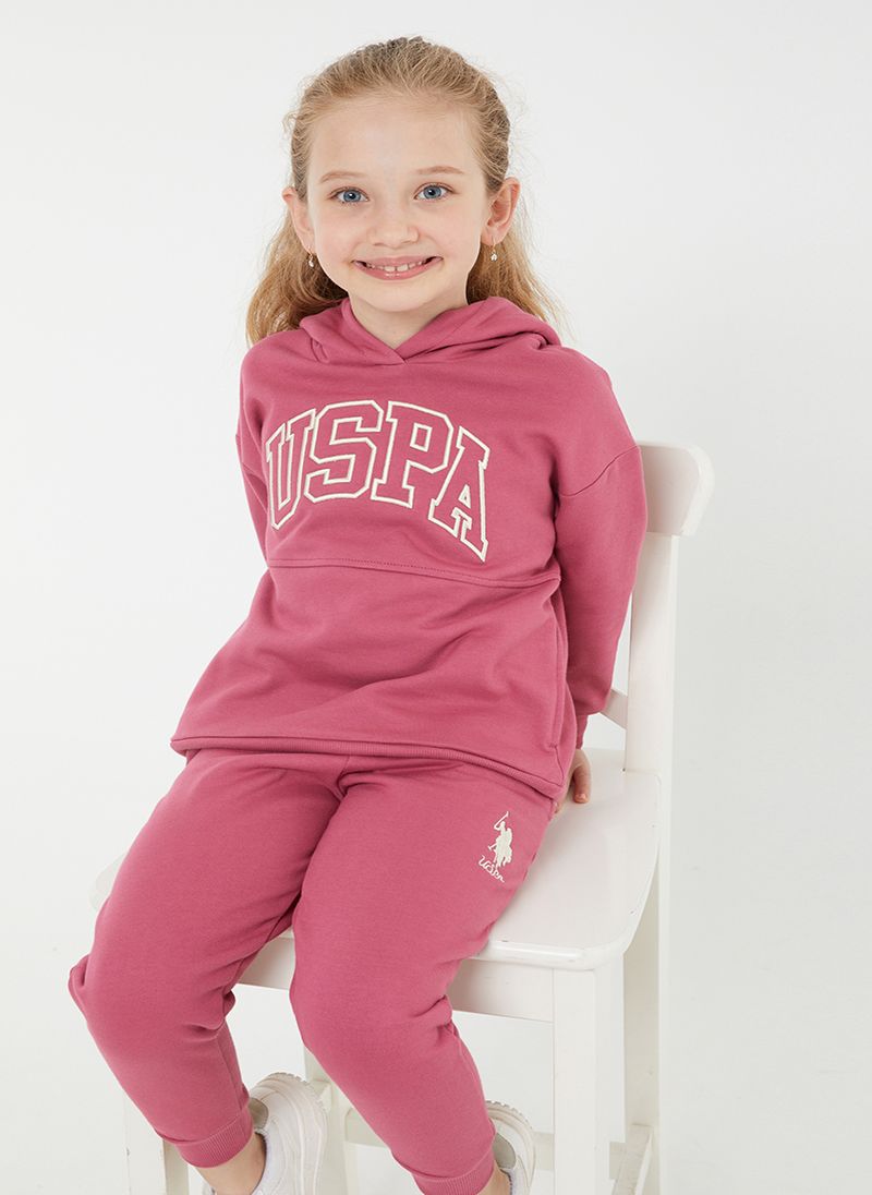 U.S. Polo Assn. Girls Dusty Pink Tracksuit Set