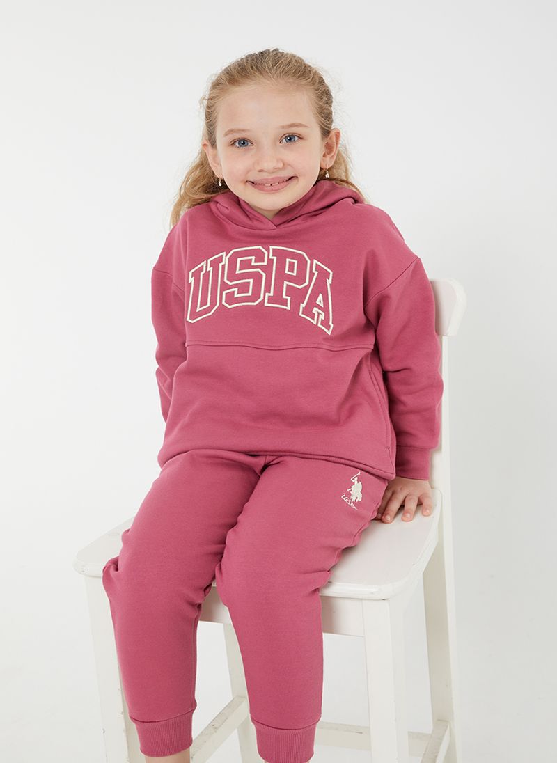 U.S. Polo Assn. Girls Dusty Pink Tracksuit Set