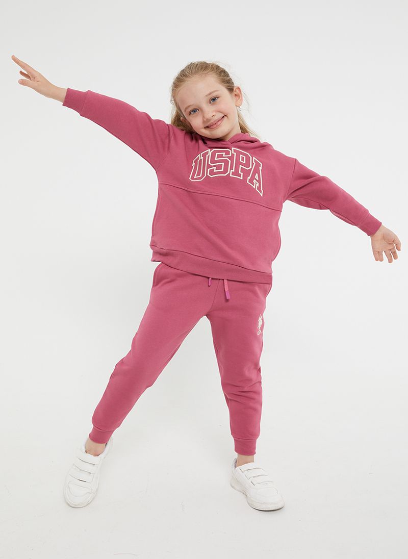 U.S. Polo Assn. Girls Dusty Pink Tracksuit Set