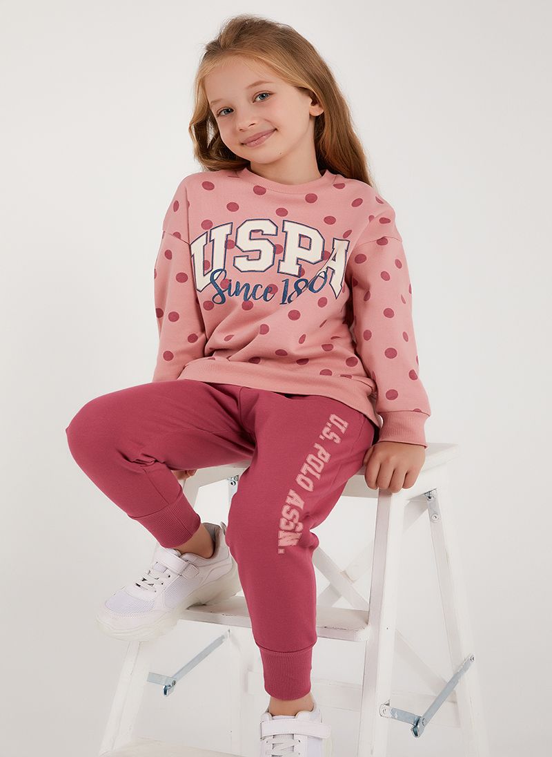 U.S. Polo Assn. Girls Pink Tracksuit Set