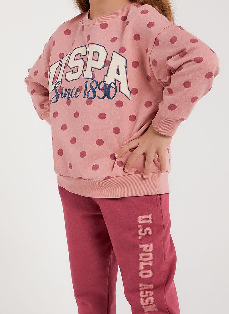 U.S. Polo Assn. Girls Pink Tracksuit Set