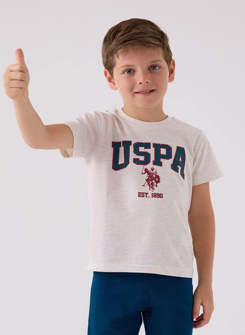 U.S. Polo Assn. Boys Beige Bermuda Set