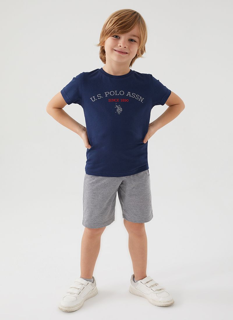 U.S. Polo Assn. Boys Navy Bermuda Set
