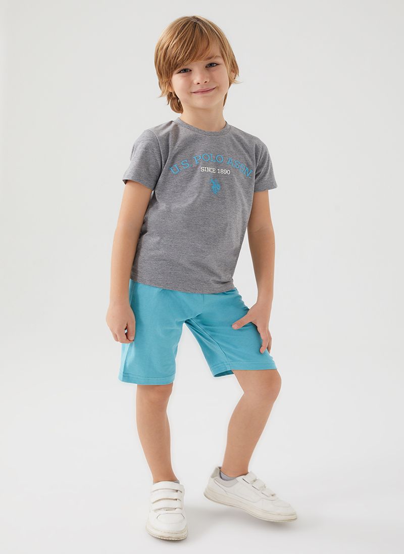 U.S. Polo Assn. Boys Grey Bermuda Set