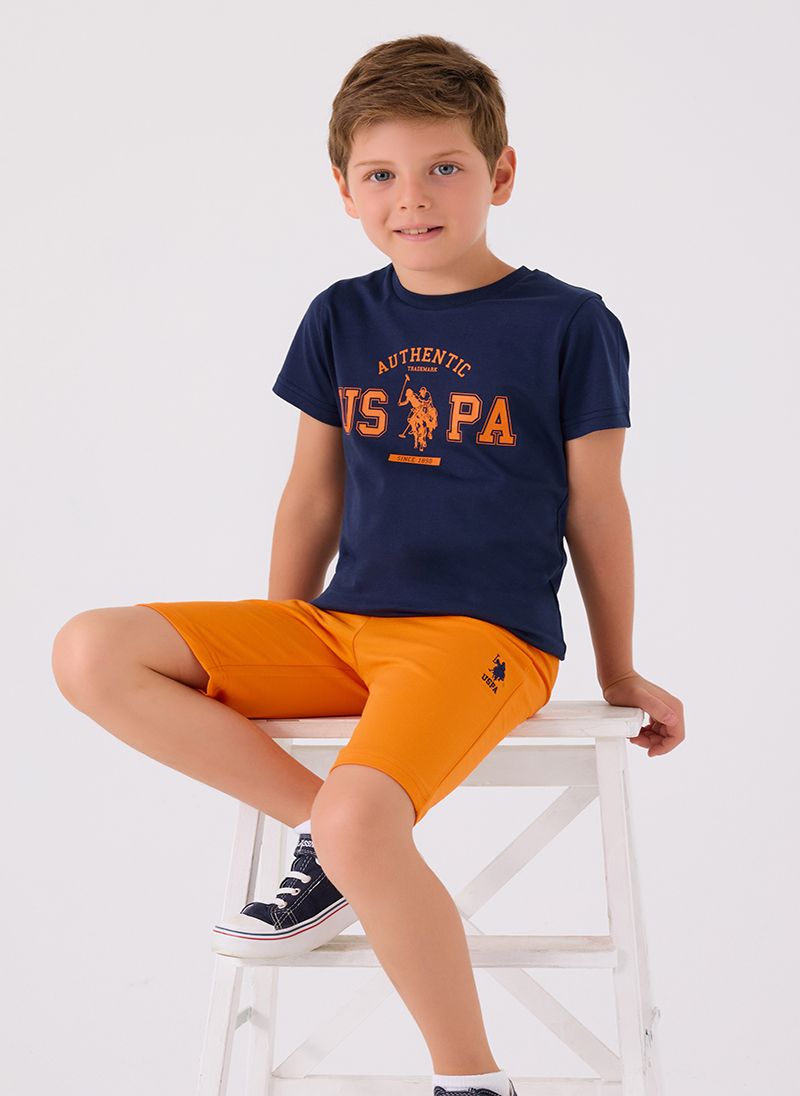U.S. Polo Assn. Boys Navy Bermuda Set