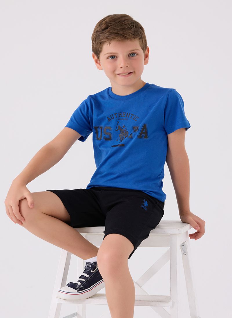 U.S. Polo Assn. Boys Blue Bermuda Set