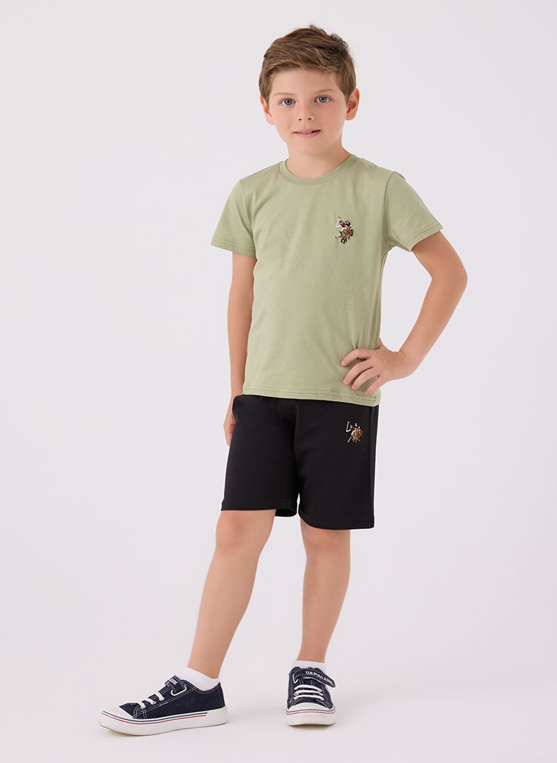 U.S. Polo Assn. Boys Green Bermuda Set