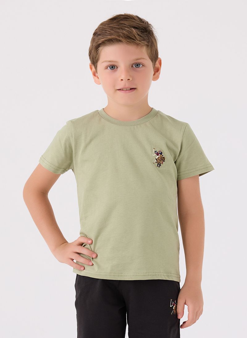 U.S. Polo Assn. Boys Green Bermuda Set