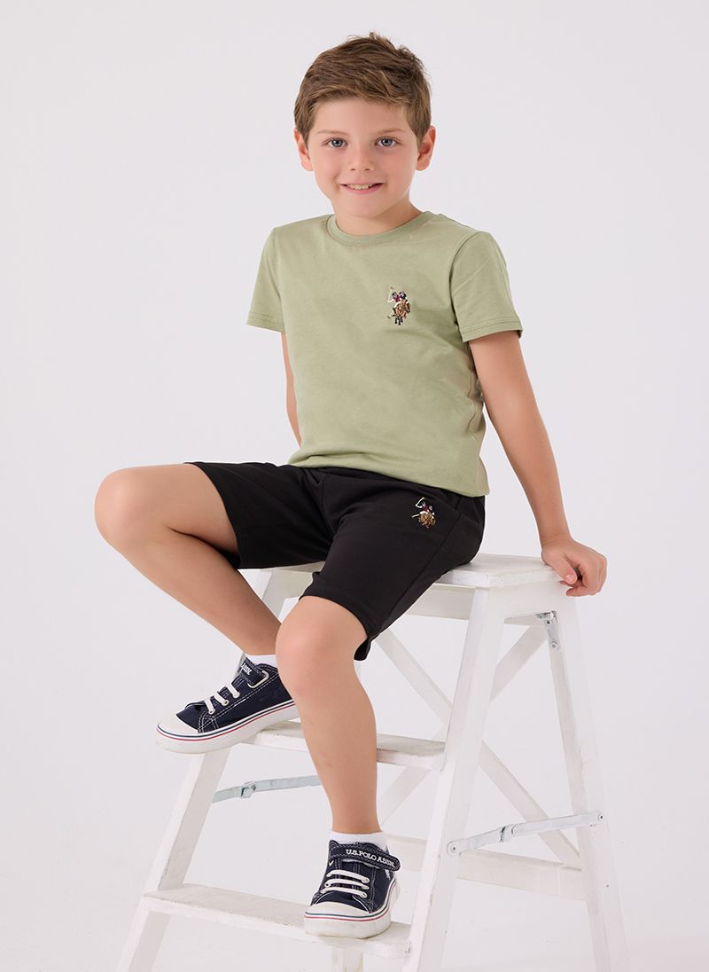 U.S. Polo Assn. Boys Green Bermuda Set