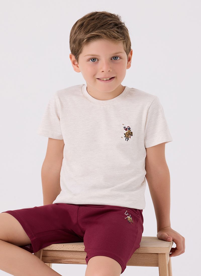 U.S. Polo Assn. Boys Beige Bermuda Set