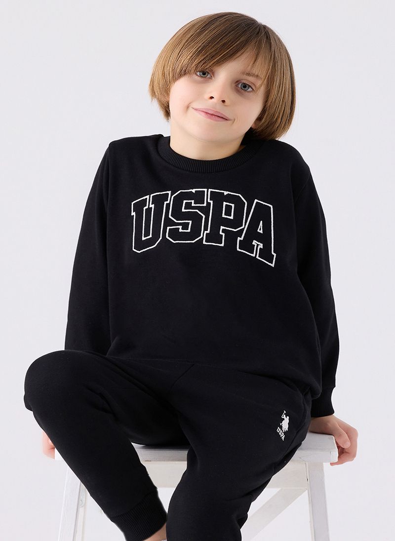 U.S. Polo Assn. Boys Black Tracksuit Set
