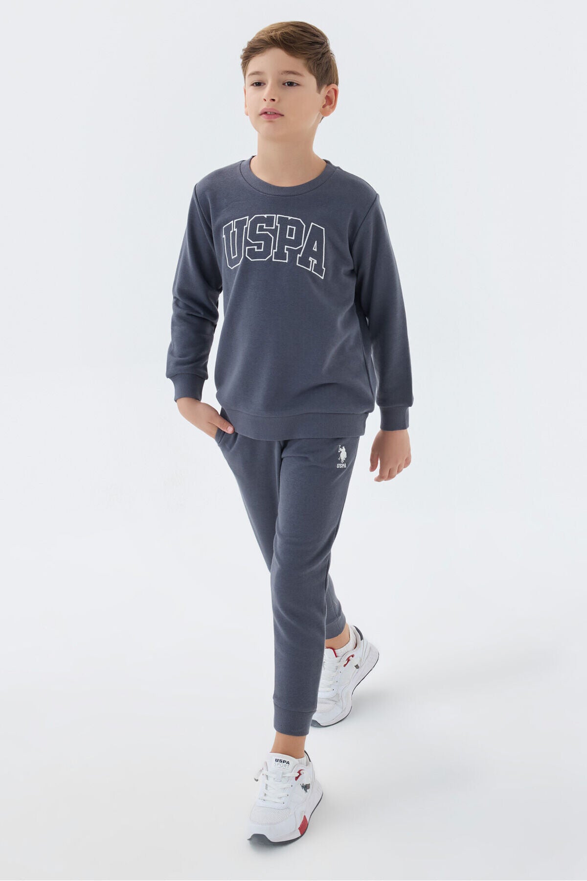 U.S. Polo Assn. Boys Grey Tracksuit Set