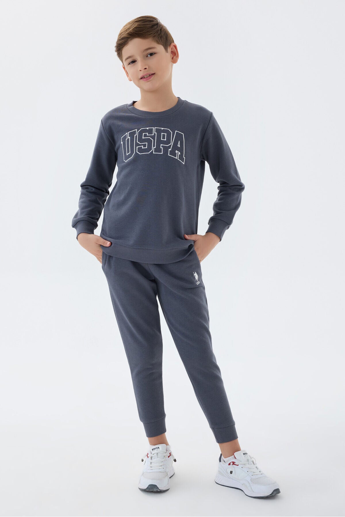 U.S. Polo Assn. Boys Grey Tracksuit Set