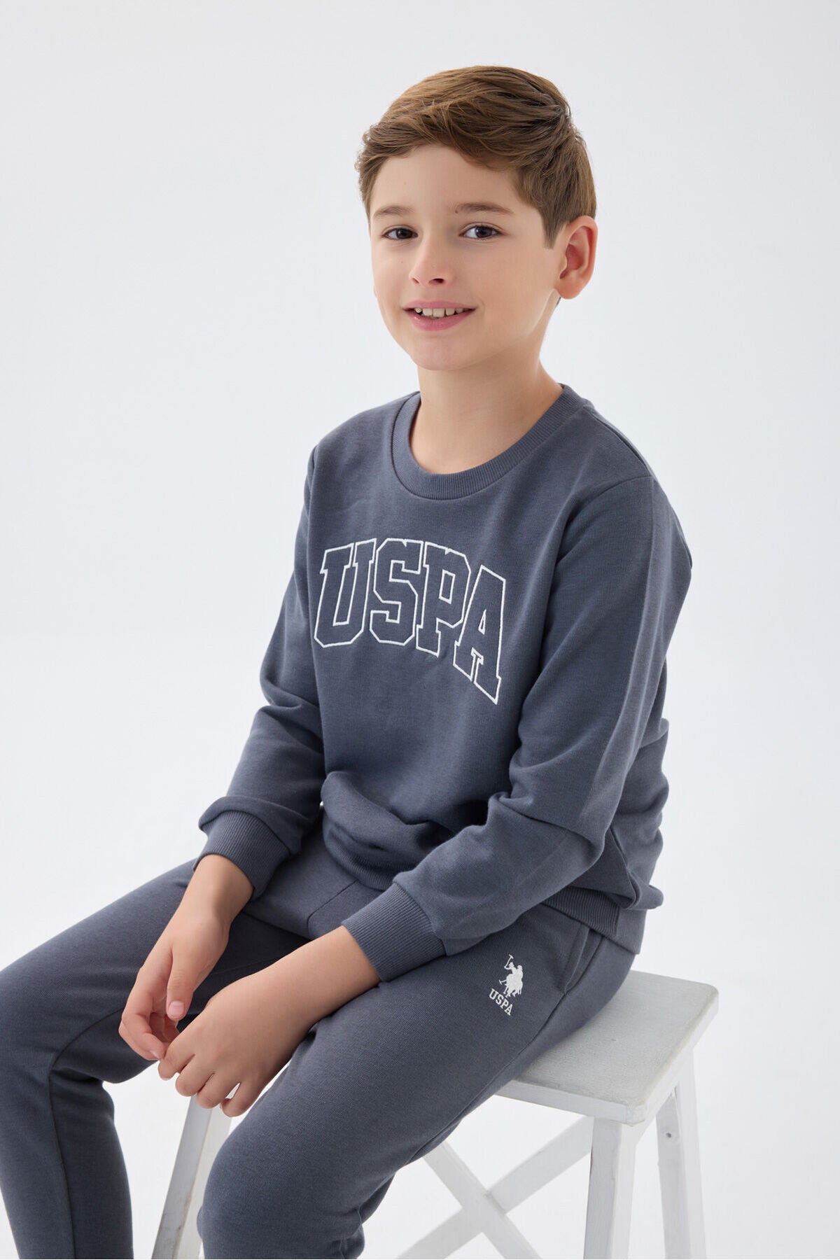 U.S. Polo Assn. Boys Grey Tracksuit Set