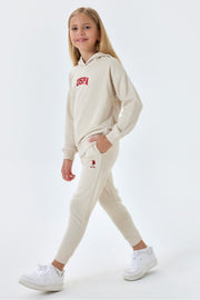 U.S. Polo Assn. Girls Beige Tracksuit Set