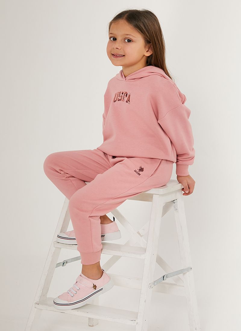 U.S. Polo Assn. Girls Pink Tracksuit Set
