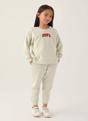 U.S. Polo Assn. Girls Beige Tracksuit Set