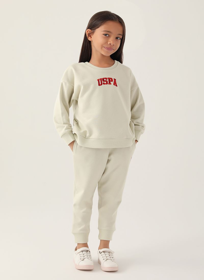 U.S. Polo Assn. Girls Beige Tracksuit Set