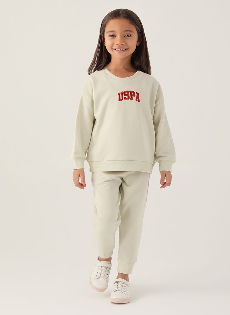 U.S. Polo Assn. Girls Beige Tracksuit Set