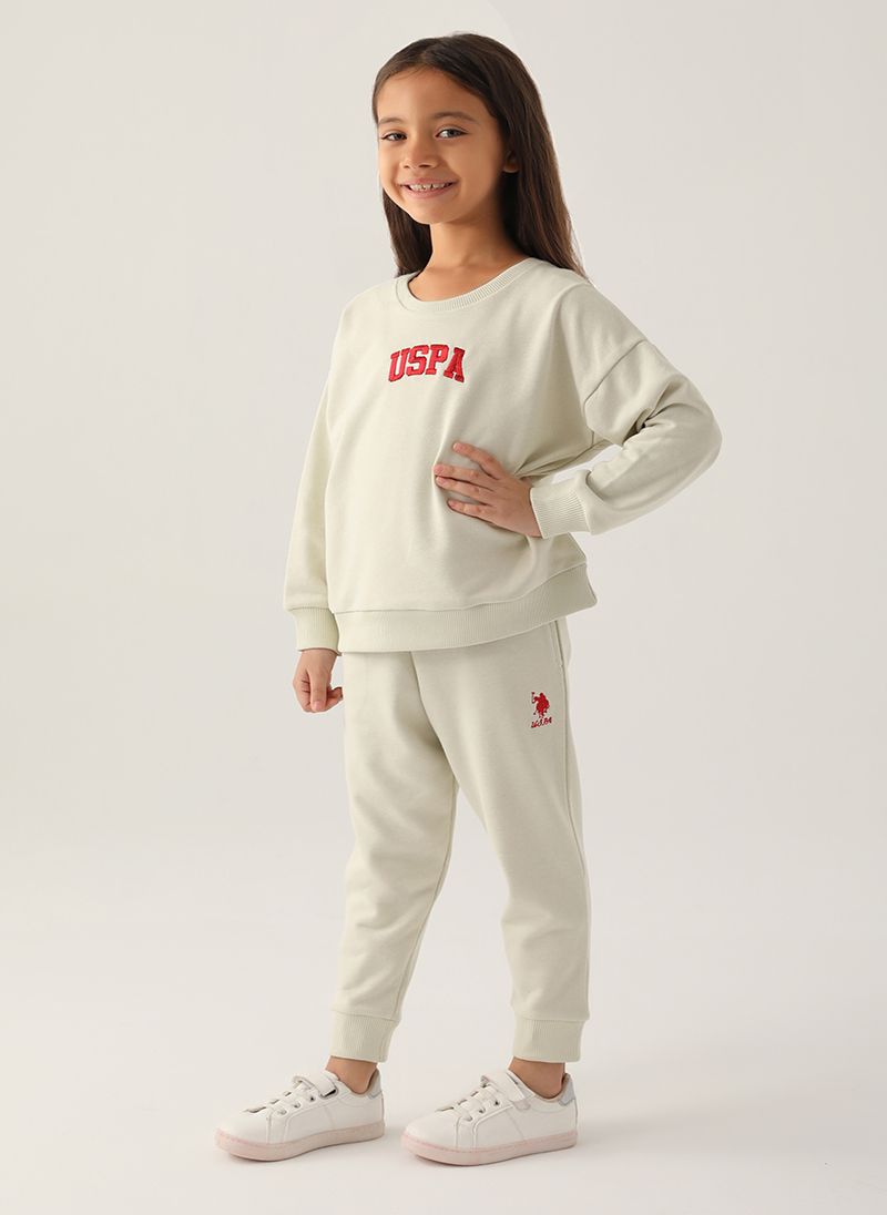 U.S. Polo Assn. Girls Beige Tracksuit Set