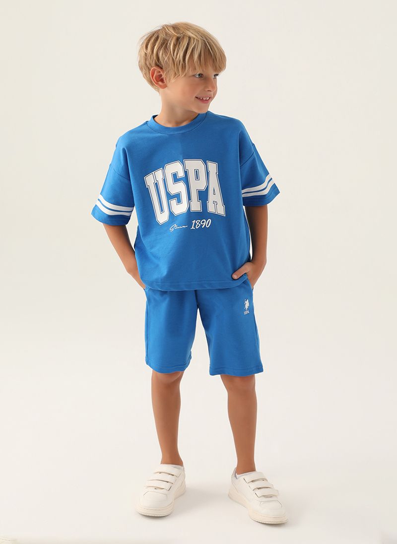 U.S. Polo Assn. Boys Cobalt Bermuda Set