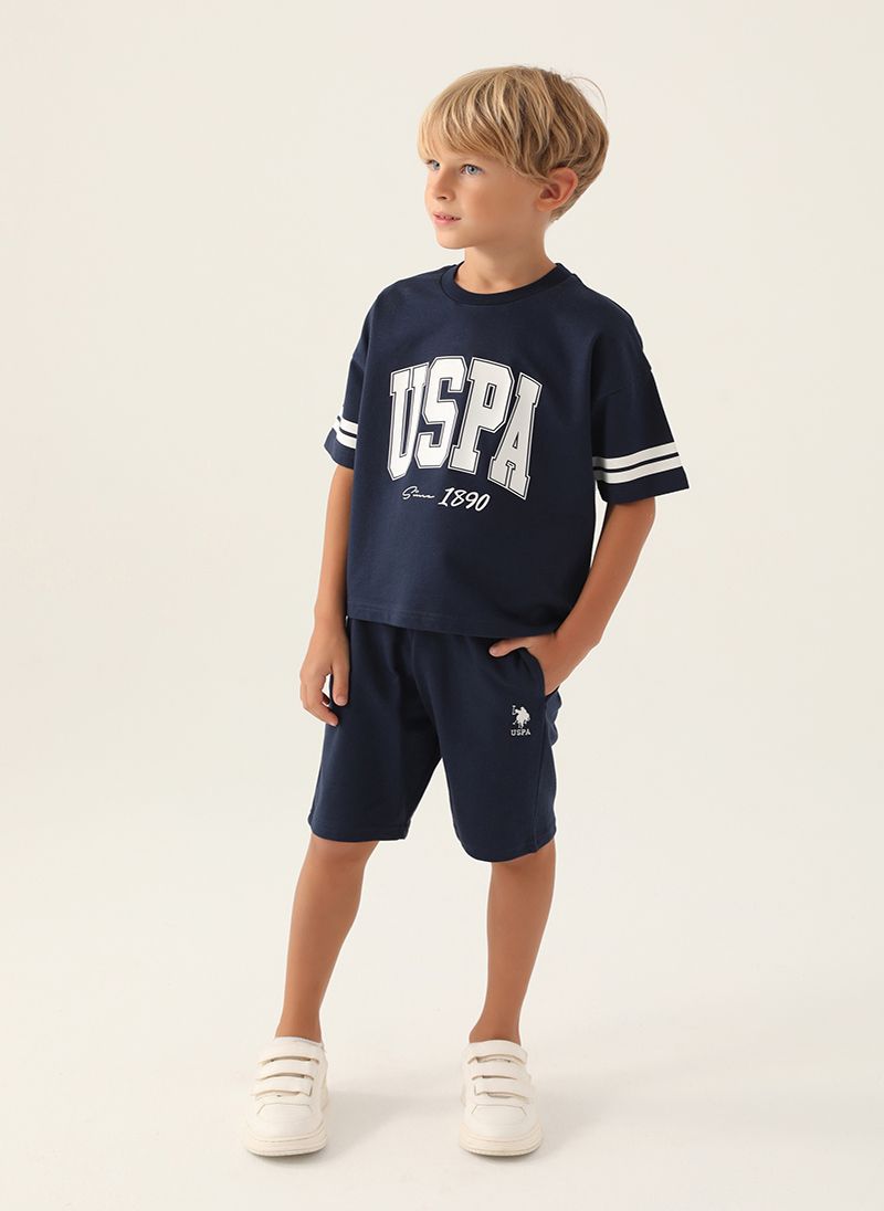 U.S. Polo Assn. Boys Navy Bermuda Set