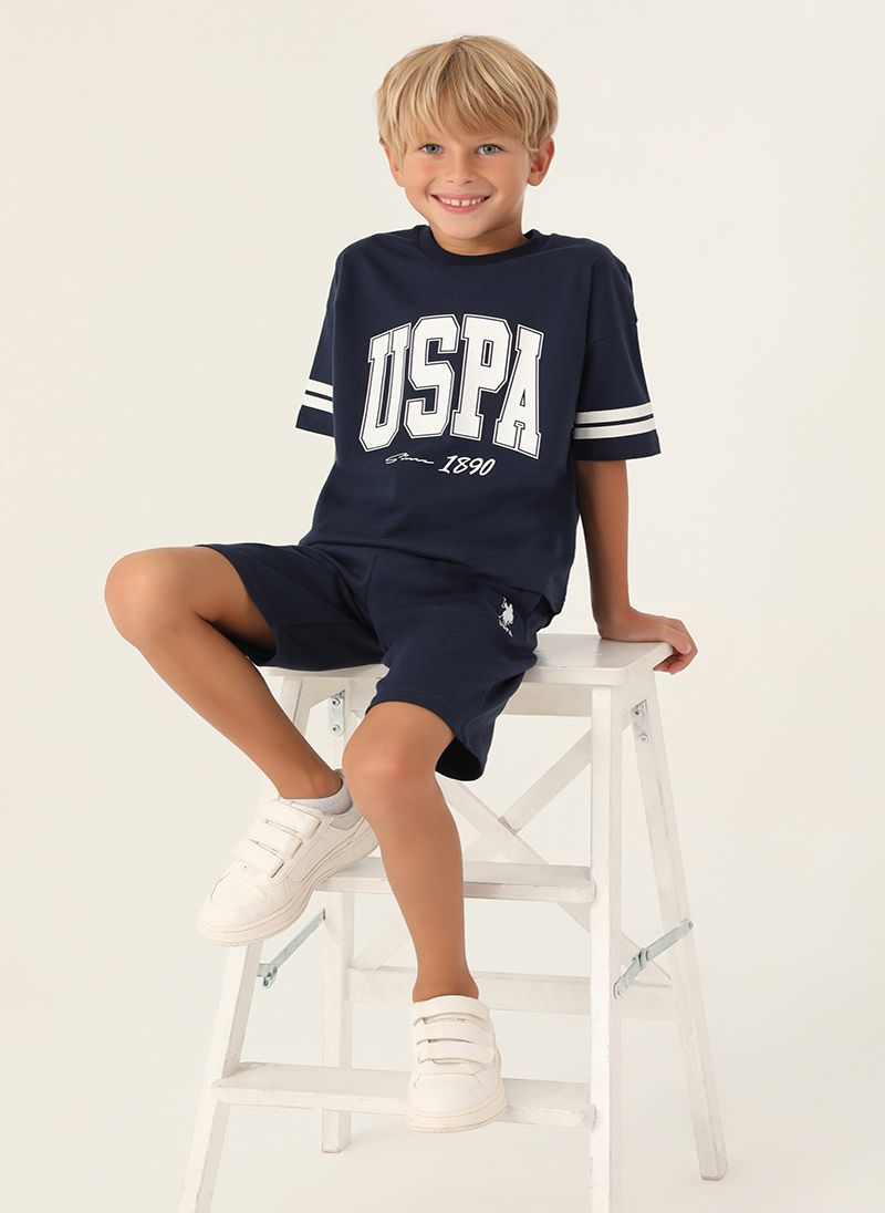 U.S. Polo Assn. Boys Navy Bermuda Set