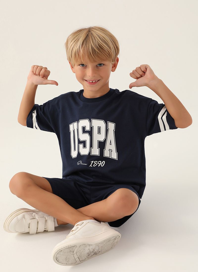 U.S. Polo Assn. Boys Navy Bermuda Set