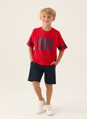 U.S. Polo Assn. Boys Red Bermuda Set