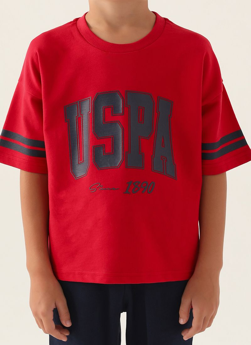 U.S. Polo Assn. Boys Red Bermuda Set