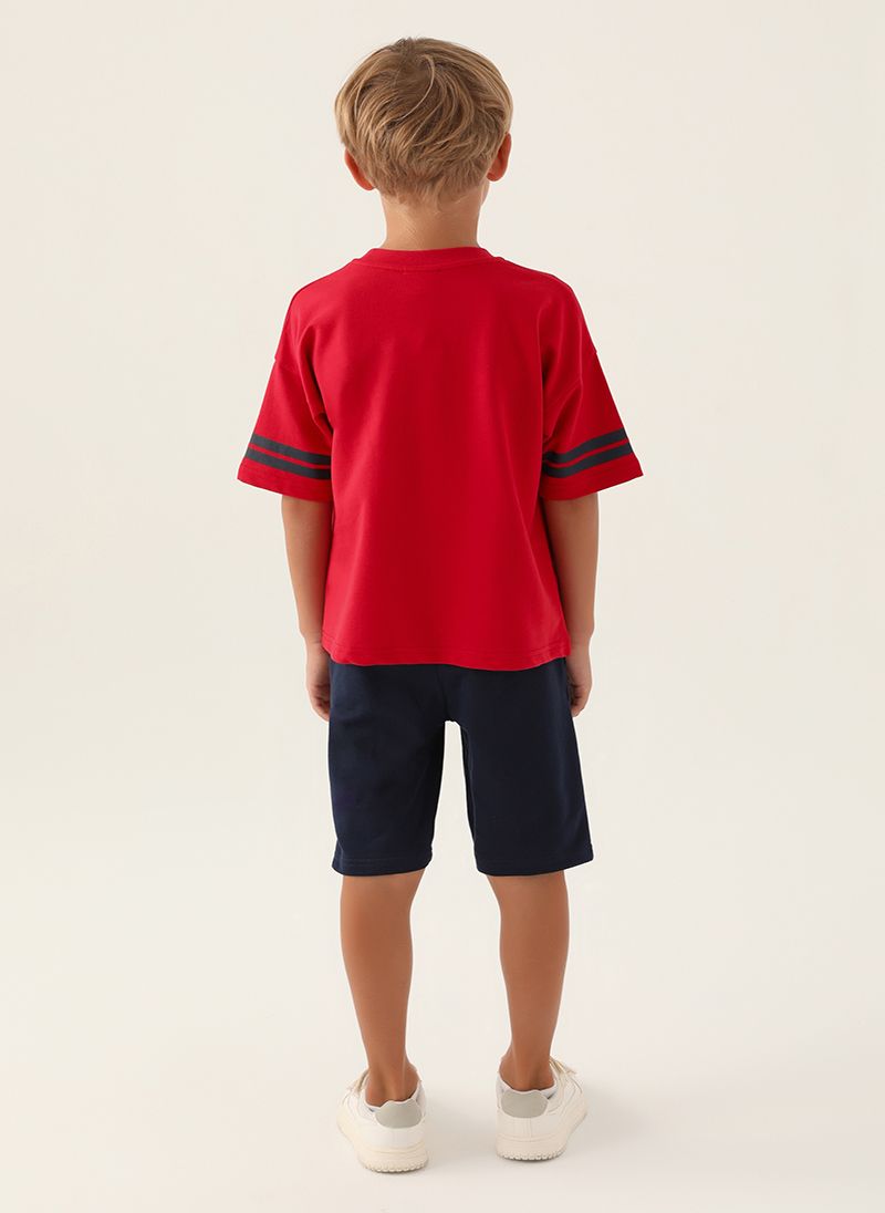 U.S. Polo Assn. Boys Red Bermuda Set