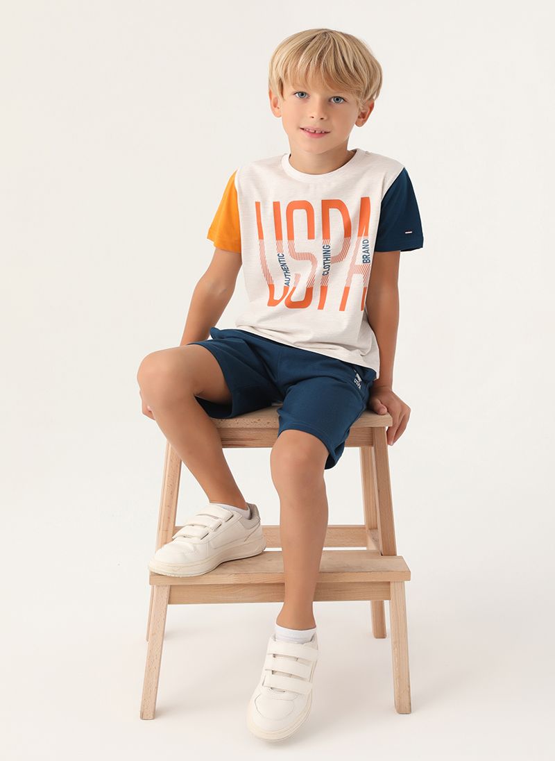 U.S. Polo Assn. Boys Beige Bermuda Set