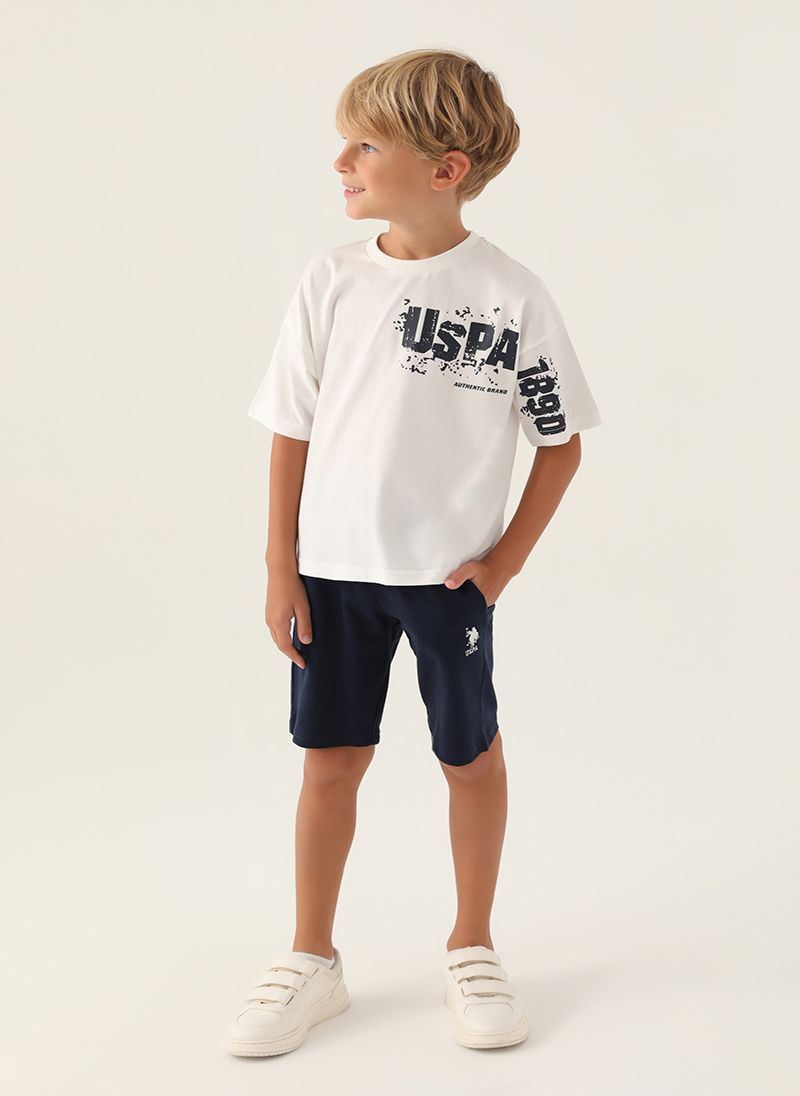 U.S. Polo Assn. Boys Beige Bermuda Set