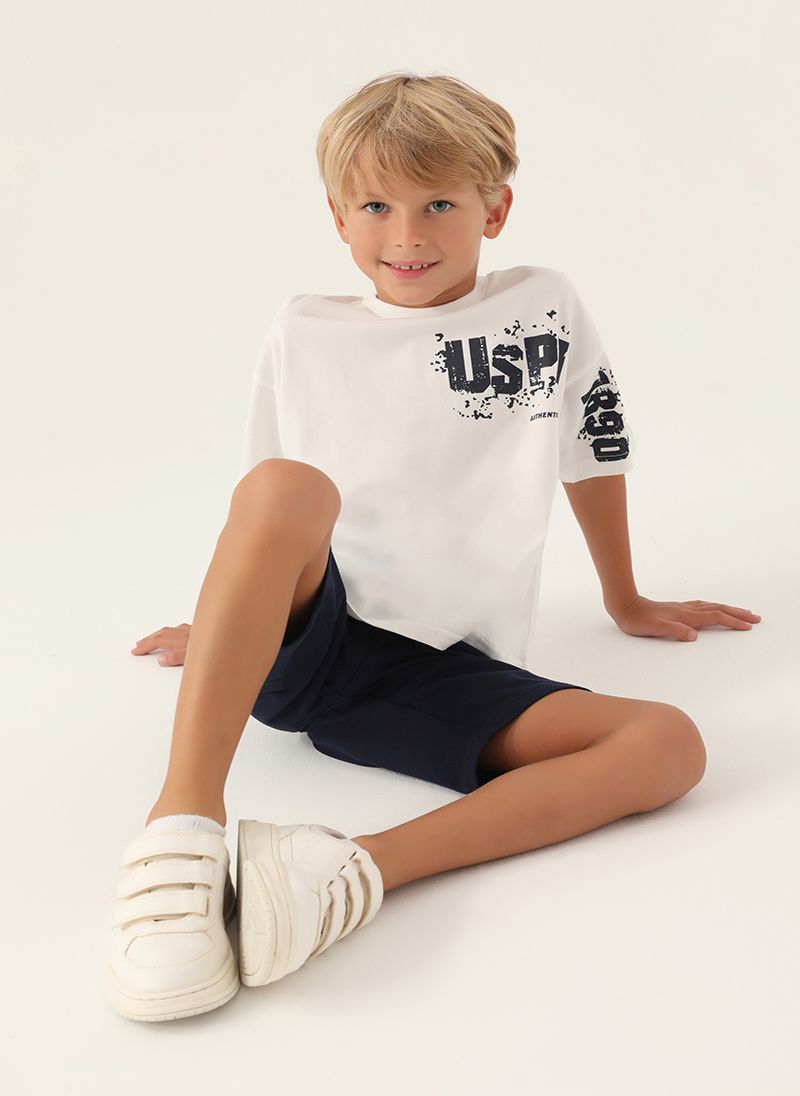 U.S. Polo Assn. Boys Beige Bermuda Set