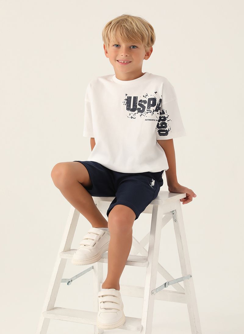 U.S. Polo Assn. Boys Beige Bermuda Set