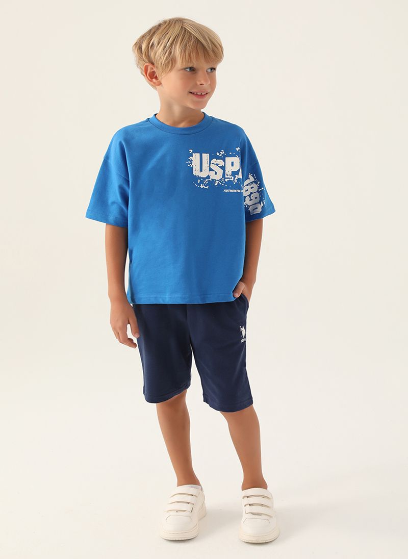 U.S. Polo Assn. Boys Cobalt Bermuda Set