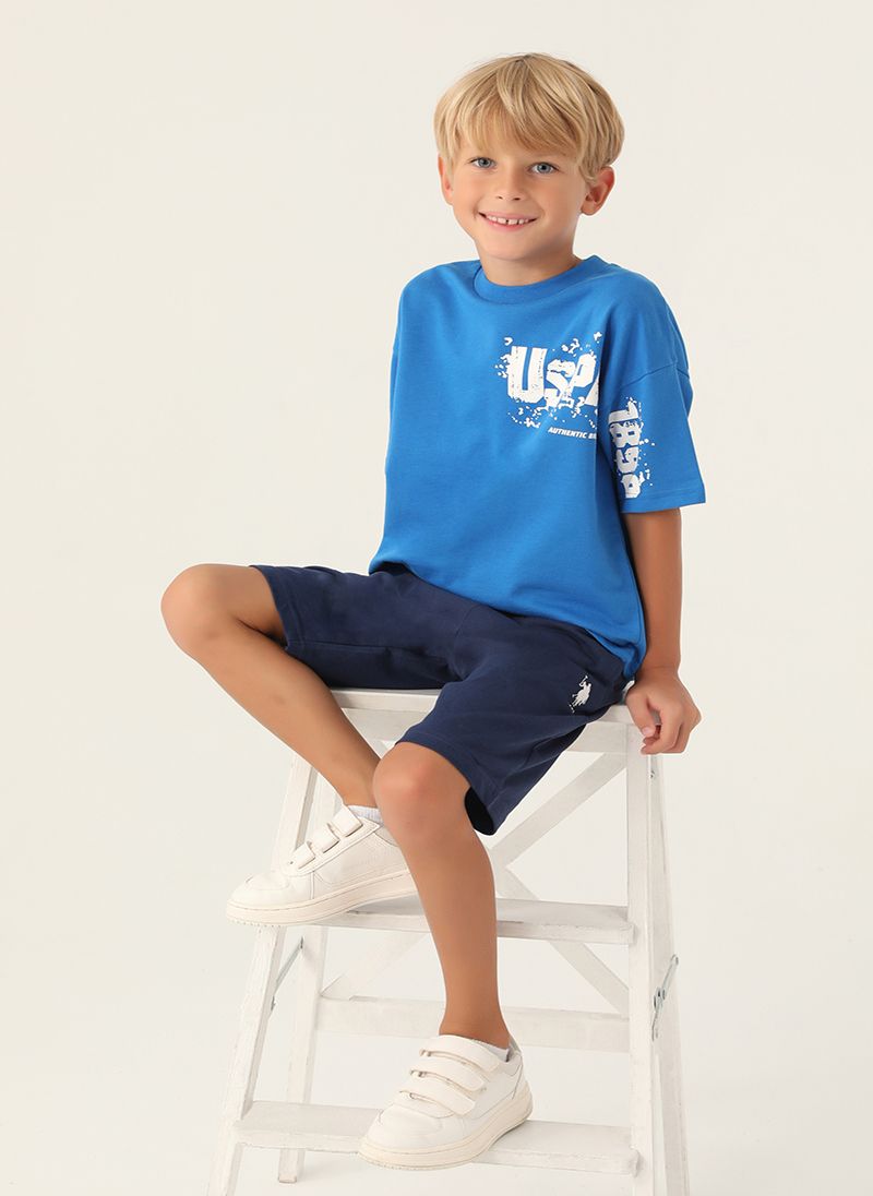 U.S. Polo Assn. Boys Cobalt Bermuda Set