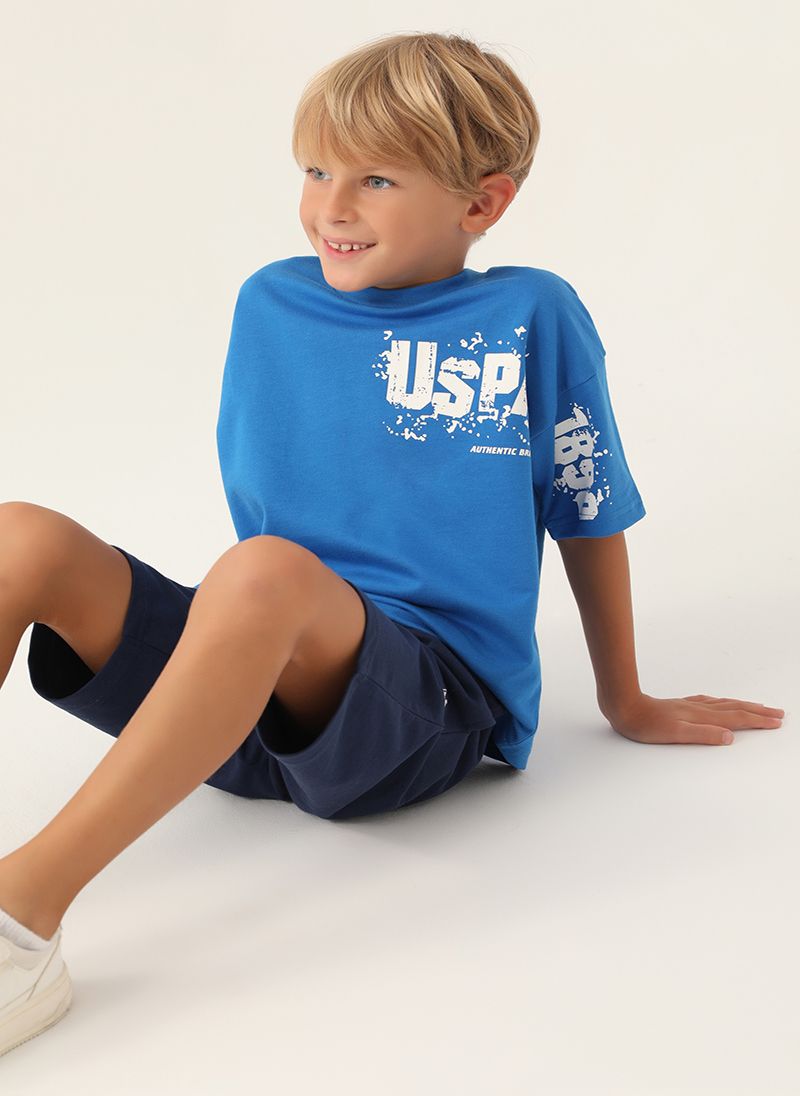 U.S. Polo Assn. Boys Cobalt Bermuda Set