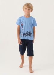 U.S. Polo Assn. Boys Blue Capri Set