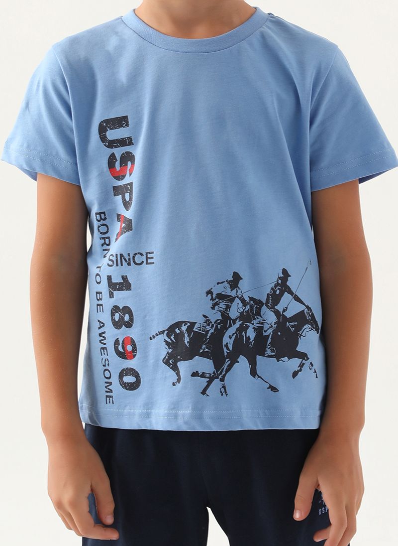 U.S. Polo Assn. Boys Blue Capri Set