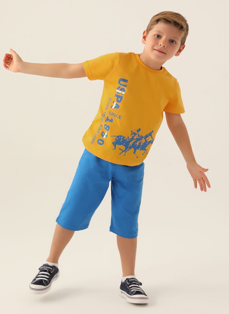 U.S. Polo Assn. Boys Yellow Capri Set