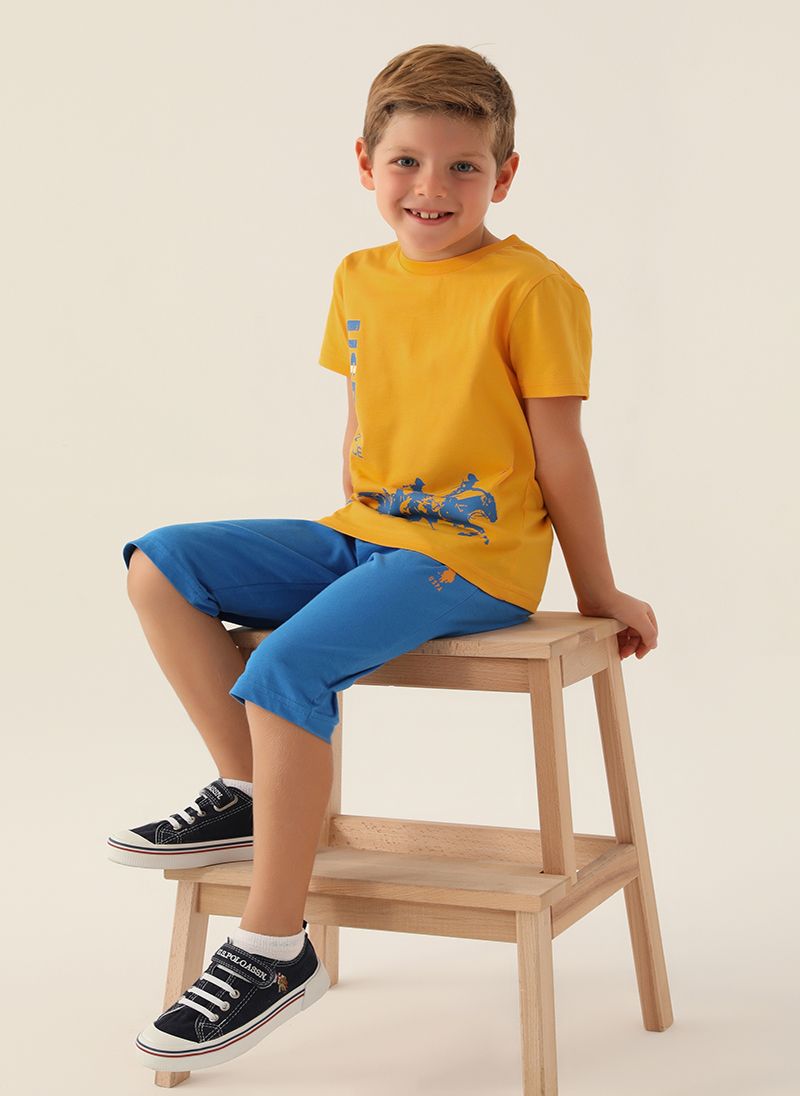 U.S. Polo Assn. Boys Yellow Capri Set