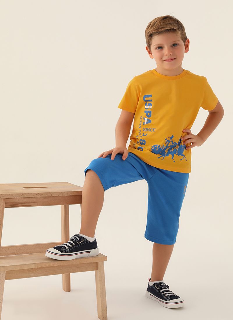 U.S. Polo Assn. Boys Yellow Capri Set