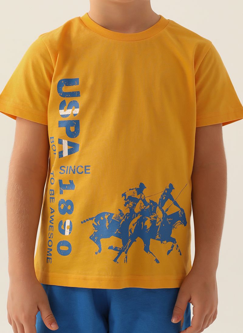 U.S. Polo Assn. Boys Yellow Capri Set