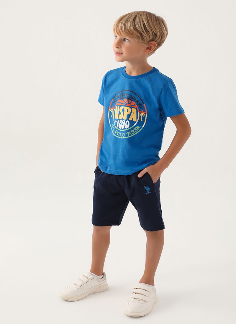 U.S. Polo Assn. Boys Cobalt Bermuda Set