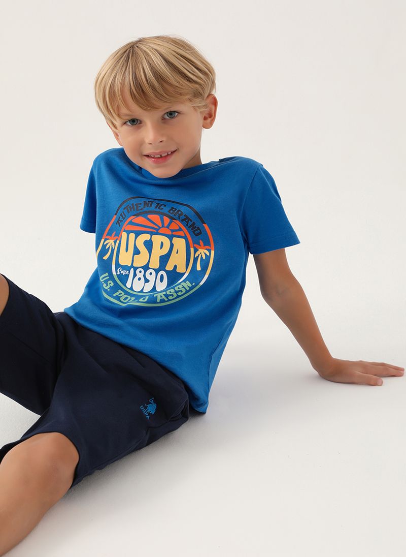 U.S. Polo Assn. Boys Cobalt Bermuda Set