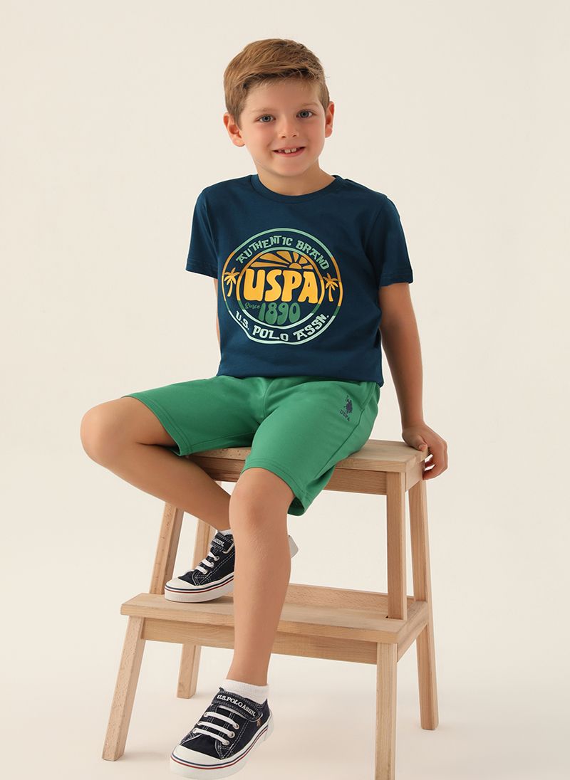 U.S. Polo Assn. Boys Blue Bermuda Set