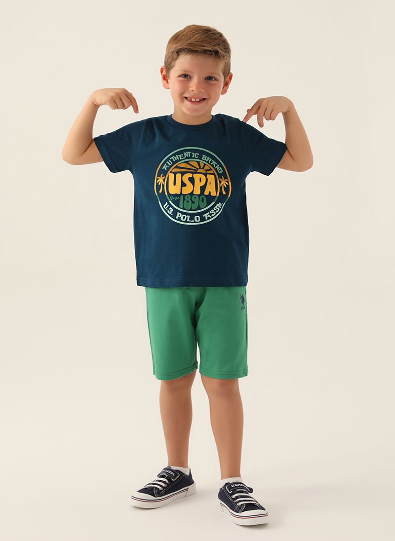 U.S. Polo Assn. Boys Blue Bermuda Set
