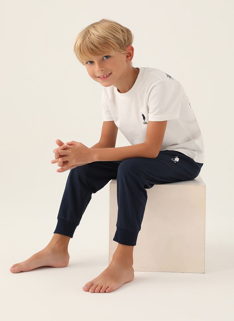 U.S. Polo Assn. Boys Beige Pyjama Set