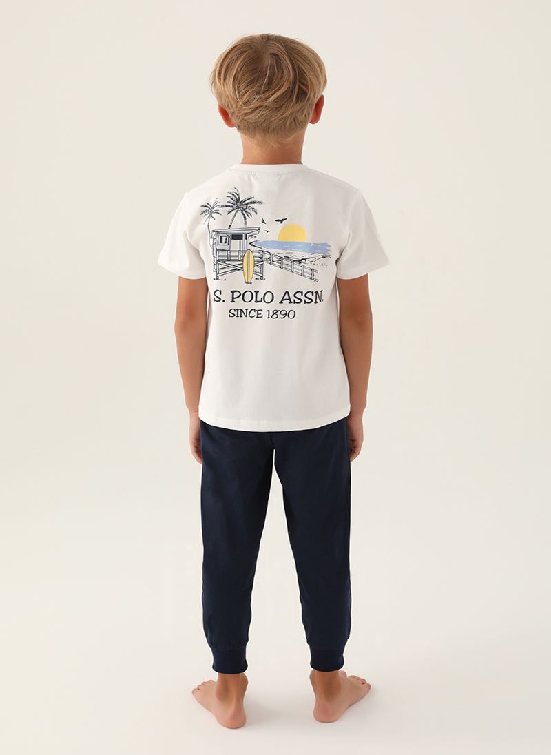 U.S. Polo Assn. Boys Beige Pyjama Set